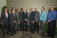 Rep. Brian Fitzpatrick (R-PA 8th), fifth from right, with Boilermaker delegates from L-13, L-19 and L-154.