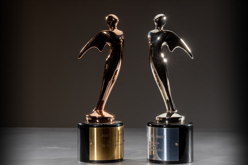 Under Charles Jones’ leadership, The Boilermakers and Wide Awake Films won two Telly Awards. The left was presented in 2012 for the film “The Boilermaker Legacy” and the right in 2015 for “The Boilermaker Code.”