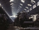 Train fireboxes being constructed Santa Fe Rail Road locomotive shops, Topeka, Kansas, 1943