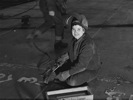 A welder welds hull sections together at Richmond Shipyards, Richmond, California, 1943