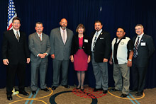 Ann Kirkpatrick, a former Democratic congresswoman who is running to recapture her seat in Arizona’s 1st U.S. District, center, with Gary Aycock and Russell Crossan, L-627; Gary Evenson, D-CRS; IVP J. Tom Baca; Louis Dodson Jr., Local 4; and Kirkpatrick’s husband, Roger Curly.