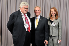 BOB HILTON, President of Alstom Power, left, and SHANNON ANGIELSKI, VanNess Feldman, with IP Newton Jones.