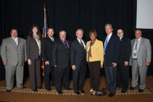 Rep. Brenda Lawrence (D-MI 14th), fourth from right; IP Newton Jones, center; IVP Larry McManamon, third from right; SAIP-CSO/D-NCA Tony Jacobs, far right; and members of the Michigan delegation. 