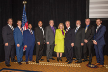 REP. CAROLYN MALONEY (D-NY 12th), with IP Newton Jones, fourth from right; IST Bill Creeden, third from right; and members of the New York delegation.