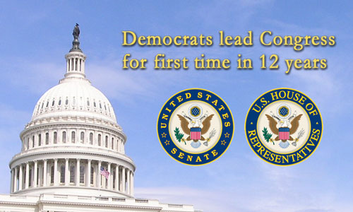 Democrats lead Congress for first time in 12 years