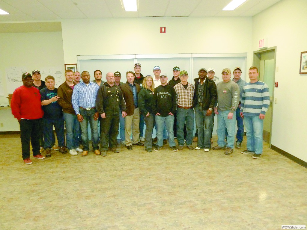 L-146 Calgary, Alberta, Jan. 31 & Feb. 1, 2012
L. to r., front row, Joseph Copeland, Jacques LePage, Corey Baier, Leon Kenmegne, Courtney Slawson, Jonathan White, Sabrina Greensill, Derek Hiller, Timothy Megson, Clement Davy Bayiha, Jack Tillapaugh, Kenneth Kuefler; back row, Joe Bos, Kurt Fleming, Misahel (Mike) Rangel-Damian, Gerald Maciuba, Kyle Copley, Robert Foster, Darren Lukacs, Ian Broadhurst, Clarence Poirier.