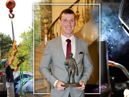 2023_BNAP_ApprenticeWinner_Rrushing: Robert Rushing de la L-108 gana el primer lugar en la Competencia de Aprendiz del Año del BNAP.