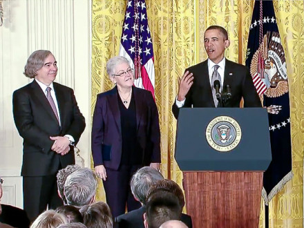 The Boilermakers union will seek dialogue with Obama's nominees to head the EPA (Gina McCarthy, center) and the DOE (Ernest Moniz, left).