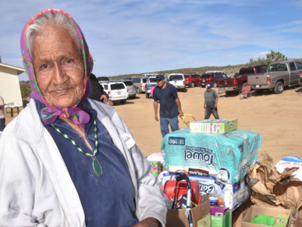 Each spring and fall Adopt-A-Native-Elder delivers boxes of food, clothing and simple medicines to many different areas of the Navajo reservation. 