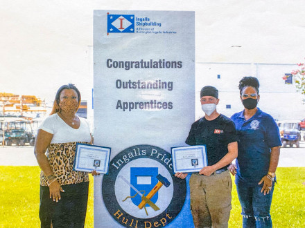Two women from Local 693 (Pascagoula, Mississippi) graduated from the Ingalls Shipbuilding apprenticeship program in 2020.