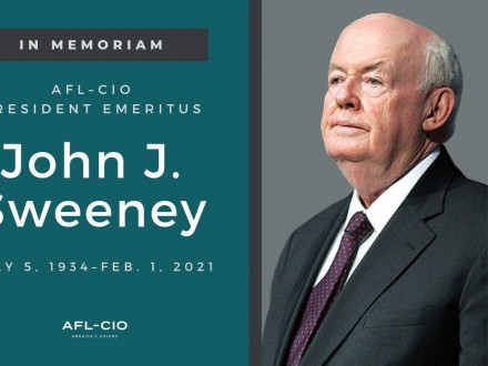 AFL-CIO President Emeritus John Sweeney served five terms as AFL-CIO President before stepping down in 2009.