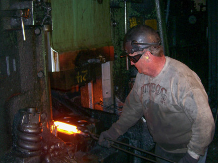 L-1506’s Barry Batz has worked 50 years as a forger at The Phoenix Forge Group and is still going strong at age 70.