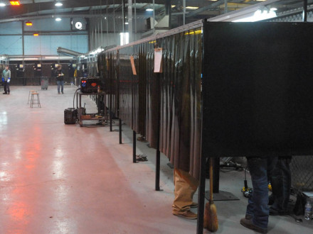 The TVA facility has 32 operational booths—six flux-core, 16 tube and six for buddy welding. 