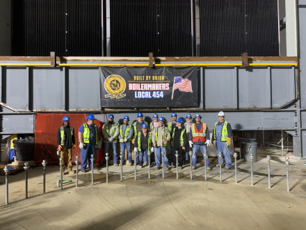 L-454 day shift Boilermakers take a moment to commemorate their work at the TVA Kingston Gas Project.