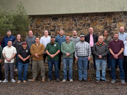 Members and instructors participating in the MOST Project Management training include: front row l. to r, MOST Programs Administrator Mark Garrett; Chris Turley, L-549; Wes Juelg, L-13; Danielle Manygoats, L-627; Jacob Roos, L-13; Travis Lewis, L-647; Owen Johnson, L-374; Greg Gehring, L-83; Casey Tibbs, MOST; Rodney Gooden L-667; Instructor Gerry Klimo and Instructor Mike Suplizio. Back Row l. to r., Marjorie Uy, L-549; Derek Patin, IBB/MOST; Smitty Minton, MOST; Wayne Stewart, L-83; Matt McGuire, L-154; J
