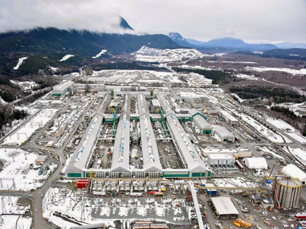 The Rio Tinto Alcan aluminum smelter at Kitimat, British Columbia. Courtesy Rio Tinto Alcan
