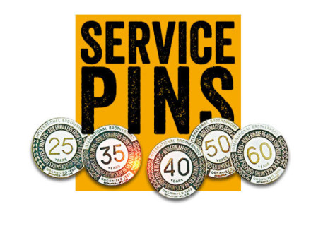 Service pins announced in the Spring 2024 Boilermaker Reporter