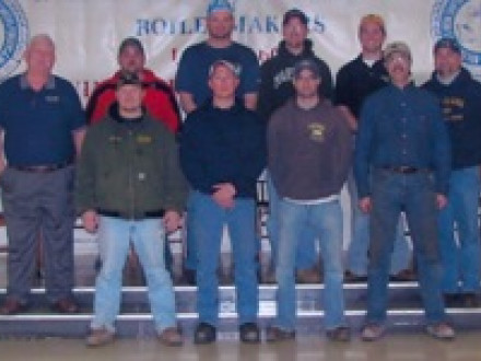 L-667 graduate apprentices from the Helmets to Hardhats program include, l. to r.: front row, Aaron Bradley, Anthony Reynolds, Dewey Greear, and Tom Abbott; back row, L-667 BM-ST George Pinkerman, Alan Staats, Chad Pinkerman, Joshua Whitecotton, Jake Samples, and L-667 Apprentice Coordinator Craig Phillips.