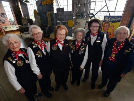 Above, left to right, are Rosies Kay Morrison, Marian Sousa, Agnes Moore, Priscilla Elder, Marian Wynn and Phyllis Gould. All but Sousa are former Boilermakers. Photo courtesy of Kristopher Skinner/Bay Area News Group