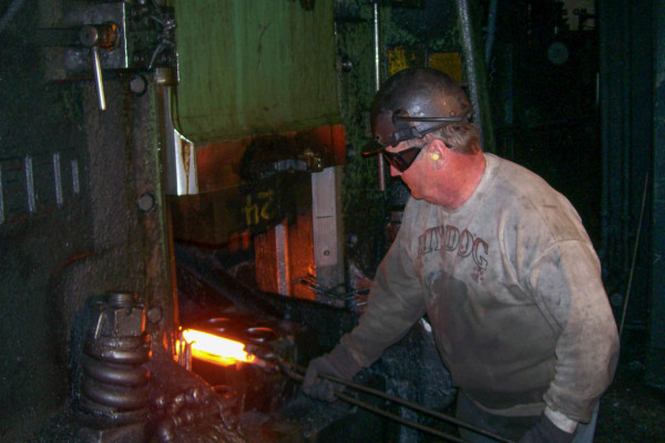 L-1506’s Barry Batz has worked 50 years as a forger at The Phoenix Forge Group and is still going strong at age 70.