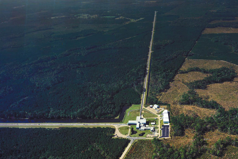 Aerial view of the LIGO facility in Livingston, La. Photo courtesy of LIGO CalTech