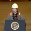 Broadcast in real time, L-19 Boilermaker apprentice Emily Andrewson introduces President Joe Biden before his shipbuilding speech and vessel commemoration.