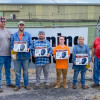 SAJAC gives welding hoods to members and recruits who pass an Inconel weld test. From l. to r., Bill Campbell, instructor; Ryan Hicks, L-455; Buck Fendley, L-108; Chance Harrelson, L-456; Alysha Derby, L-433 and Joel Kipfer, instructor.