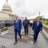 Delegates encountered police fences on Capitol Hill and requirements for Congressional staffers to escort visitors. Here delegation from the Northeast Area walk to a Senate building.
