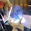 L-146’s Riley McElroy practices welding.