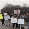 IVP-GL Dan Sulivan (far right) joins lockout L-1600 members on the picket line in Lockton, Illinois.