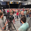 L-454 BM/ST Lee Lunsford speaks with local news stations