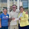 Local 105 BM-ST presents the Southern Ohio Medical Center Hospice of Portsmouth with their donation. 