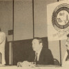 In 1989, delegates to the Construction Division conference heard about the Fight Back Construction Organizing program from then-Organizing Director Newton B. Jones, standing, and from l. to r. Field Director Connie Mobley, IR Tony Yakemowicz and Bill Creeden.